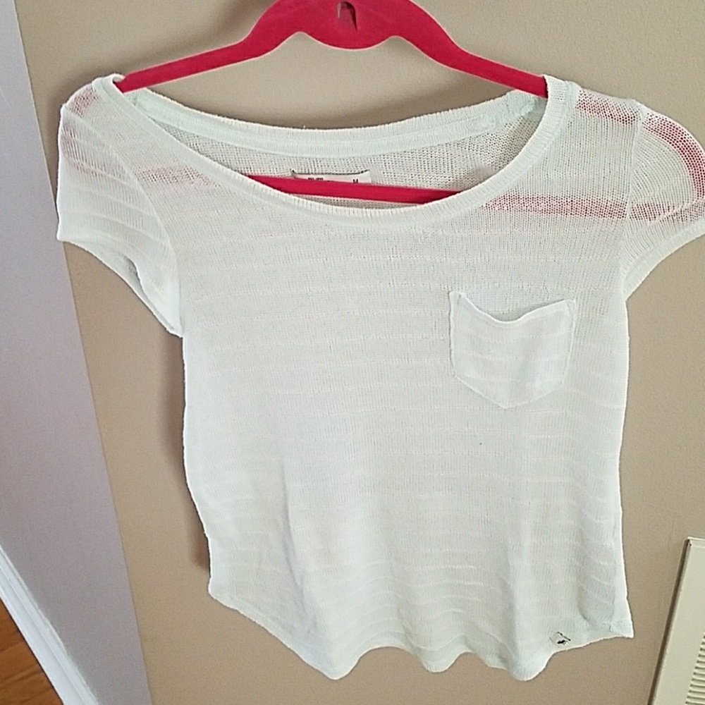 Abercrombie Kids beige and white stripe shirt